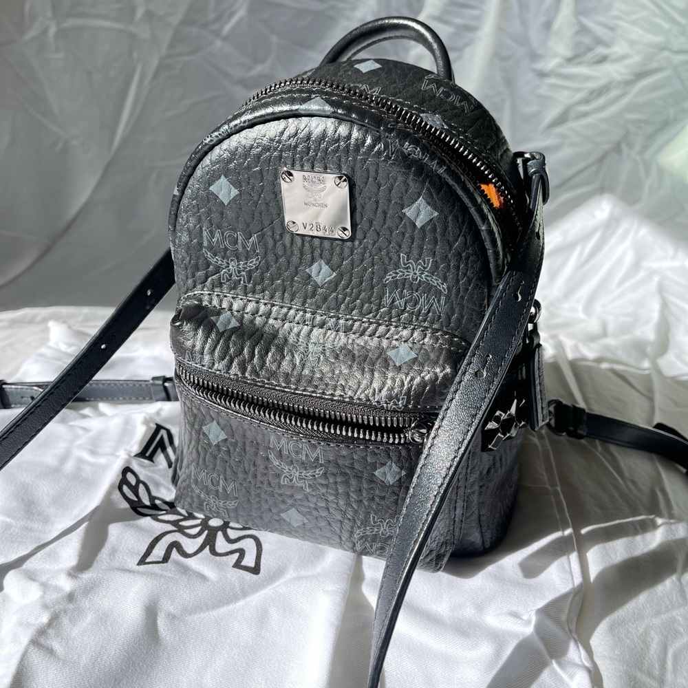 MCM Visetos side stud mini stark backpack